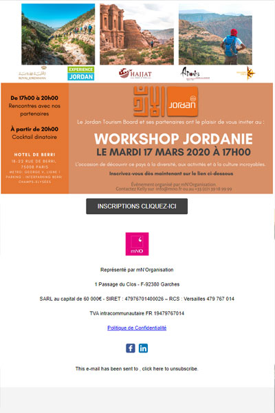 Invitation Workshop Jordanie   Encore quelques jours pour s'inscrire